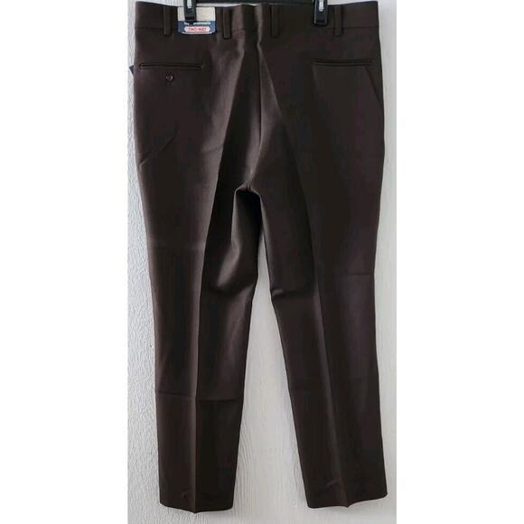 Two Way Vintage Men's size 40x32 Brown Polyester Casual Workwear Pants - Picture 2 of 6